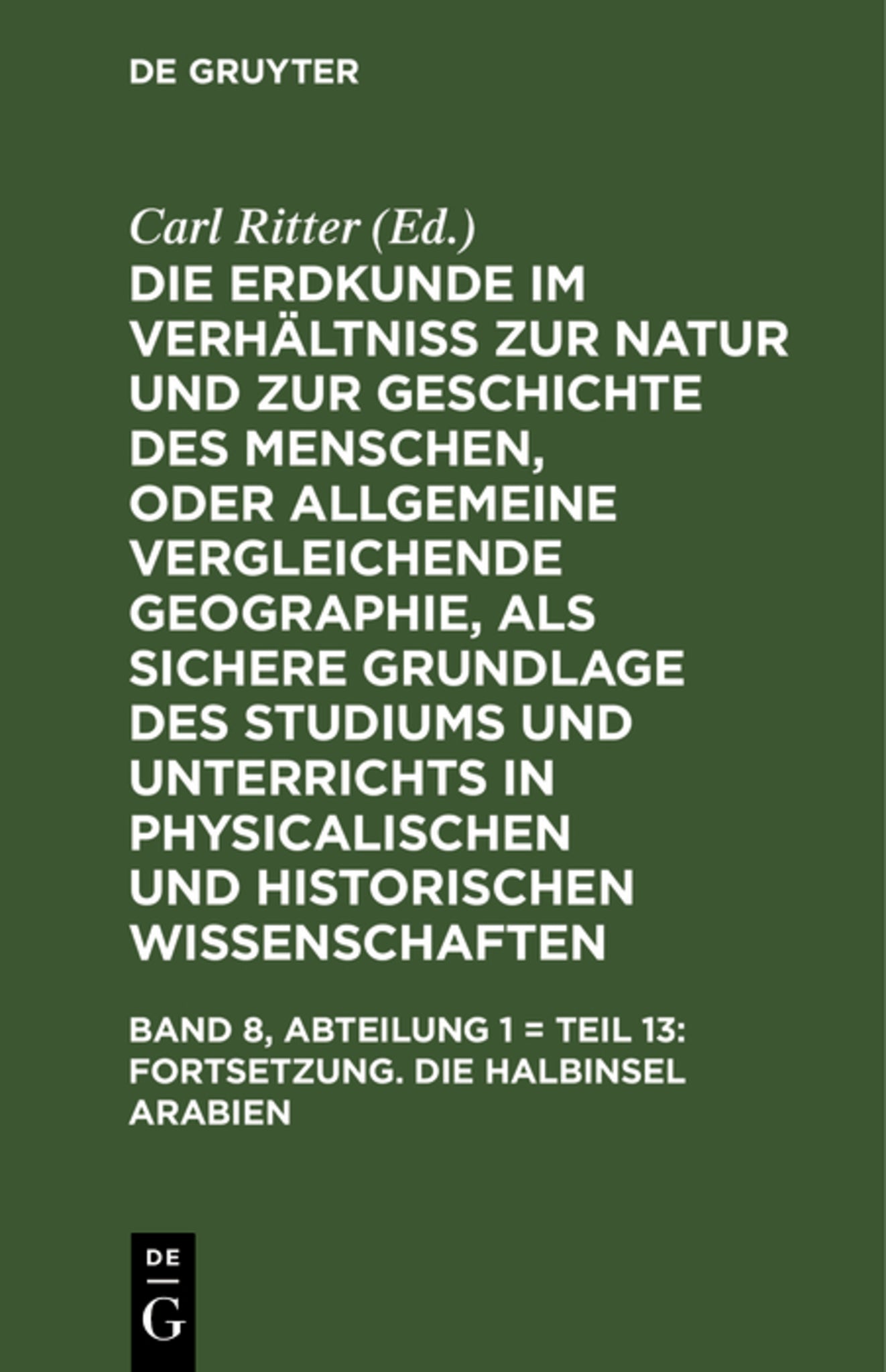 Fortsetzung. Die Halbinsel Arabien